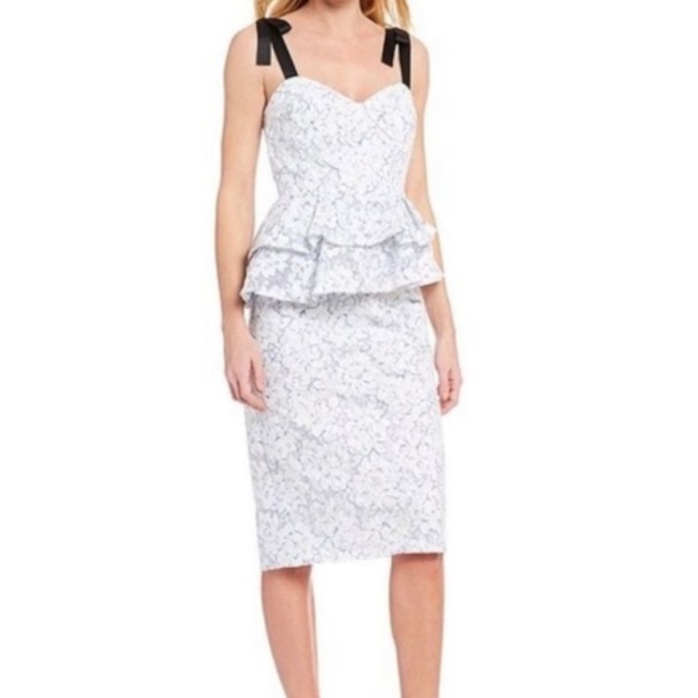 Gianni Bini Janice Peplum Embroidered White Dress
Size 12